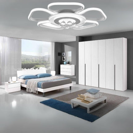 Plafoniera led 50 watt a forma di fiore con pendenti in acrilico lampadario da soffitto lampada moderna bianca a luce fredda 6500k calda 3000k naturale 4000k - enzoled