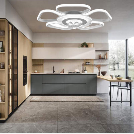 Plafoniera led 50 watt a forma di fiore con pendenti in acrilico lampadario da soffitto lampada moderna bianca a luce fredda 6500k calda 3000k naturale 4000k - enzoled