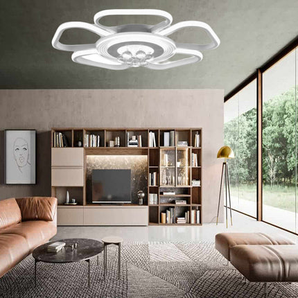 Plafoniera led 50 watt a forma di fiore con pendenti in acrilico lampadario da soffitto lampada moderna bianca a luce fredda 6500k calda 3000k naturale 4000k - enzoled