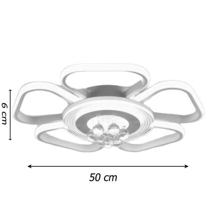 Plafoniera led 50 watt a forma di fiore con pendenti in acrilico lampadario da soffitto lampada moderna bianca a luce fredda 6500k calda 3000k naturale 4000k - enzoled