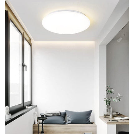Plafoniera led da soffitto tonda 24 watt bianca con scocca liscia luce fredda 6500k naturale 4000k  e calda 3000k - enzoled