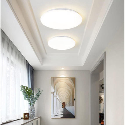 Plafoniera led da soffitto tonda 24 watt bianca con scocca liscia luce fredda 6500k naturale 4000k  e calda 3000k - enzoled