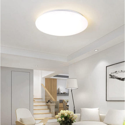 Plafoniera led da soffitto tonda 24 watt bianca con scocca liscia luce fredda 6500k naturale 4000k  e calda 3000k - enzoled
