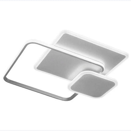 Plafoniera led moderna 48 watt lampada da soffitto 3 quadrati lampadario metallo bianco luce bianca fredda 6500k naturale 4000k calda 3000k - enzoled