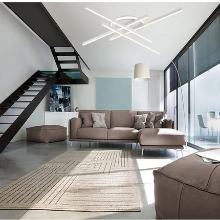 Plafoniera moderna a led 45 watt lampada bianca da soffitto lampadario in metallo luce fredda 6500k naturale 4000k calda 3000k - enzoled