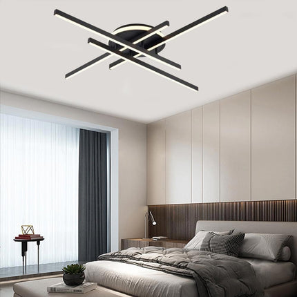 Plafoniera moderna a led 45 watt lampada nero da soffitto lampadario in metallo luce fredda 6500k naturale 4000k calda 3000k - enzoled