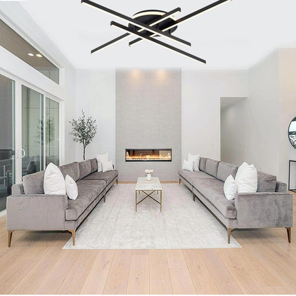 Plafoniera moderna a led 45 watt lampada nero da soffitto lampadario in metallo luce fredda 6500k naturale 4000k calda 3000k - enzoled