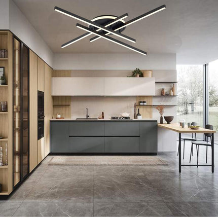 Plafoniera moderna a led 45 watt lampada nero da soffitto lampadario in metallo luce fredda 6500k naturale 4000k calda 3000k - enzoled