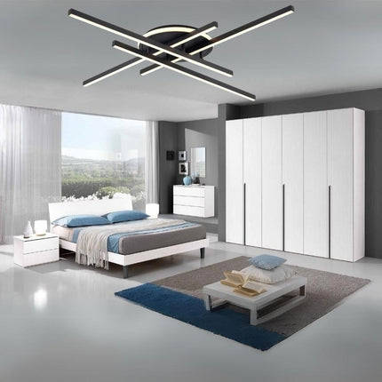 Plafoniera moderna a led 45 watt lampada nero da soffitto lampadario in metallo luce fredda 6500k naturale 4000k calda 3000k - enzoled