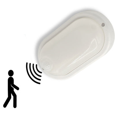 Plafoniera a led per esterno con sensore di movimento 9 watt 6500k tonda o ovale IP56 - enzoled