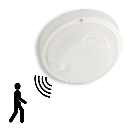 Plafoniera a led per esterno con sensore di movimento 9 watt 6500k tonda o ovale IP56 - enzoled