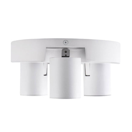 Plafoniera 3 diffusori orientabile da soffitto parete lampada tonda attacco GU10 per bagno soggiorno bianco o nero - enzoled