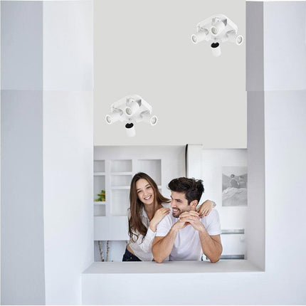 Plafoniera 4 diffusori orientabile da soffitto parete lampada tonda attacco GU10 per bagno soggiorno bianco o nero - enzoled