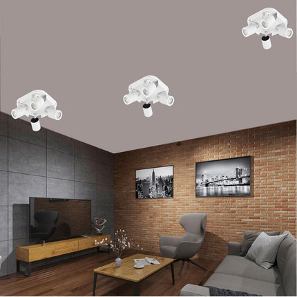 Plafoniera 4 diffusori orientabile da soffitto parete lampada tonda attacco GU10 per bagno soggiorno bianco o nero - enzoled