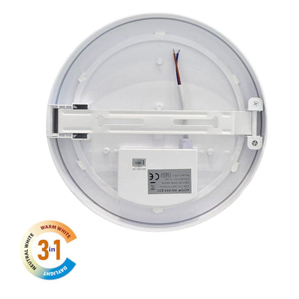 Applique da parete rotonda a led 23 watt plafoniera da soffitto per balconi giardino IP54 CCT switch - enzoled