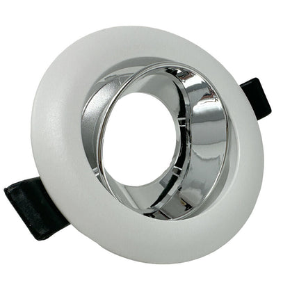 Portafaretto tondo orientabile ad incasso per soffitto supporto per faretto controsoffitta Ø 75 mm vari colori - enzoled