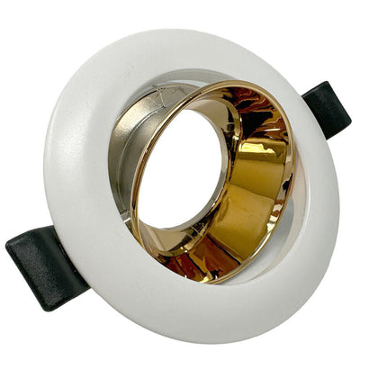 Portafaretto tondo orientabile ad incasso per soffitto supporto per faretto controsoffitta Ø 75 mm vari colori - enzoled