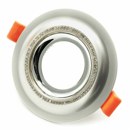 Portafaretto a incasso tondo con brillantini oro argento porta faretto per controsoffittatura illuminazione luce camere soggiorno cucina - enzoled