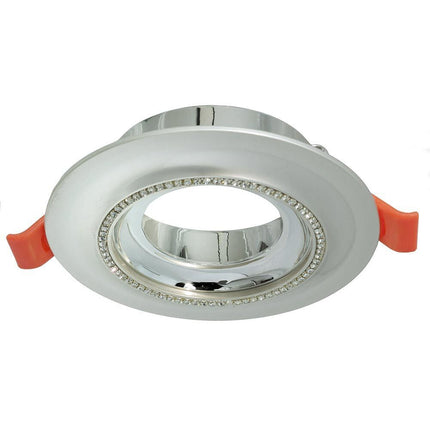 Portafaretto a incasso tondo con brillantini oro argento porta faretto per controsoffittatura illuminazione luce camere soggiorno cucina - enzoled