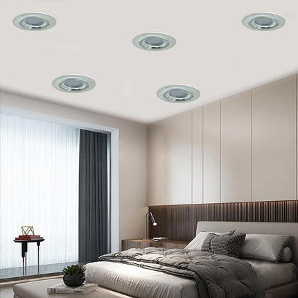 Portafaretto a incasso tondo con brillantini oro argento porta faretto per controsoffittatura illuminazione luce camere soggiorno cucina - enzoled
