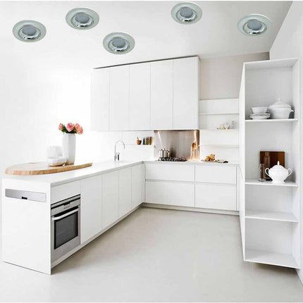 Portafaretto a incasso tondo con brillantini oro argento porta faretto per controsoffittatura illuminazione luce camere soggiorno cucina - enzoled