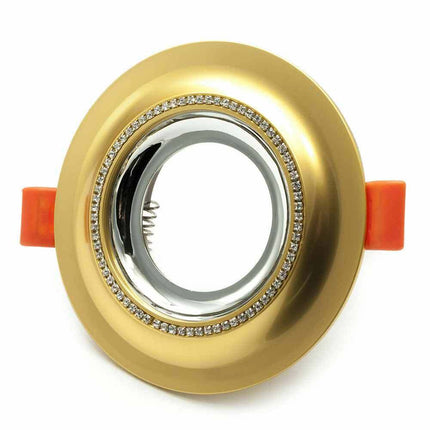 Portafaretto a incasso tondo con brillantini oro argento porta faretto per controsoffittatura illuminazione luce camere soggiorno cucina - enzoled