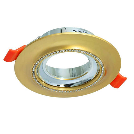 Portafaretto a incasso tondo con brillantini oro argento porta faretto per controsoffittatura illuminazione luce camere soggiorno cucina - enzoled