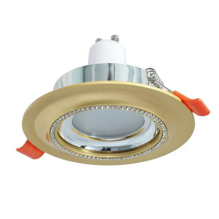 Portafaretto a incasso tondo con brillantini oro argento porta faretto per controsoffittatura illuminazione luce camere soggiorno cucina - enzoled