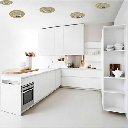 Portafaretto a incasso tondo con brillantini oro argento porta faretto per controsoffittatura illuminazione luce camere soggiorno cucina - enzoled