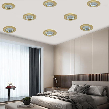 Portafaretto a incasso tondo con brillantini oro argento porta faretto per controsoffittatura illuminazione luce camere soggiorno cucina - enzoled