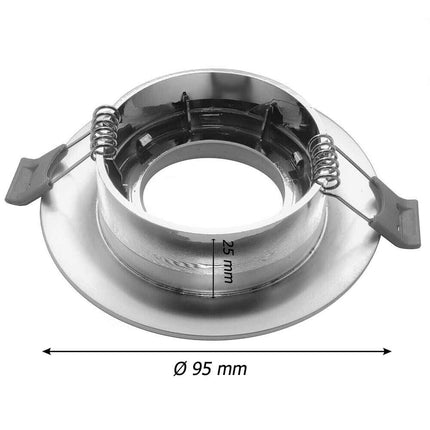 Portafaretto a incasso tondo con brillantini oro argento porta faretto per controsoffittatura illuminazione luce camere soggiorno cucina - enzoled