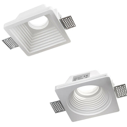 Portafaretto da incasso in gesso verniciabile  a scomparsa portalampada supporto per faretti  GU10 MR16 - enzoled