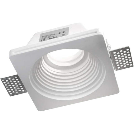 Portafaretto da incasso in gesso verniciabile  a scomparsa portalampada supporto per faretti  GU10 MR16 - enzoled