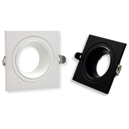 Portafaretto per faretto quadrato orientabile incasso per controsoffitta per faretti gu10 mr16 - enzoled