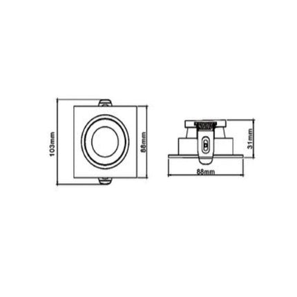 Portafaretto per faretto quadrato orientabile incasso per controsoffitta per faretti gu10 mr16 - enzoled
