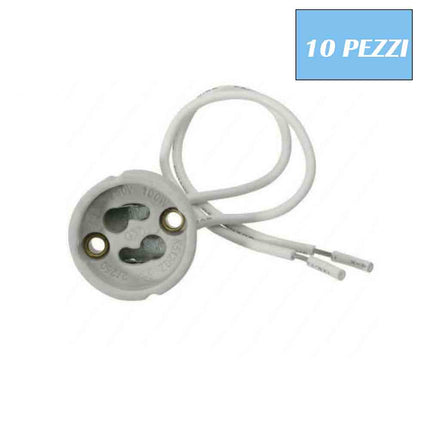 portalampade per faretto 220 V in ceramica attacco gu10 per faretti a led kit da 10 5 pezzi - enzoled