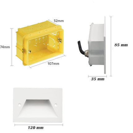 Faretto ad incasso per cassetta 503 segnapasso per esterno 3 watt tecnologia cct con switch IP65 - enzoled