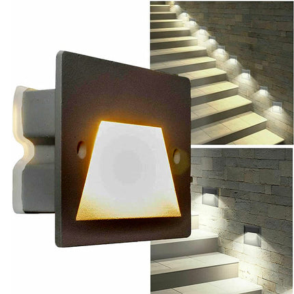 Faretto ad incasso per cassetta 503 segnapasso per esterno 3 watt tecnologia cct con switch IP65 - enzoled