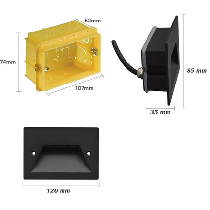 Faretto ad incasso per cassetta 503 segnapasso per esterno 3 watt tecnologia cct con switch IP65 - enzoled