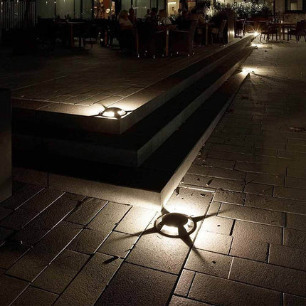 Faretto calpestabile a led 1 watt 3 fasci di luce lampada segnapassi carrabile per esterno vialetti giardino tenuta stagna IP67 luce fredda calda naturale - enzoled