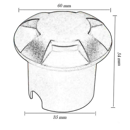 Faretto calpestabile a led 1 watt 3 fasci di luce lampada segnapassi carrabile per esterno vialetti giardino tenuta stagna IP67 luce fredda calda naturale - enzoled