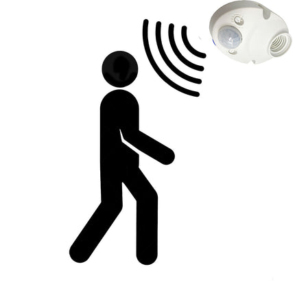 Sensore di movimento 360° Pir infrarossi con attacco E27 rilevatore di presenza per lampadine 60 watt - enzoled