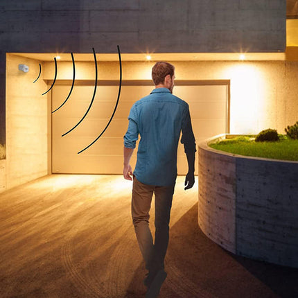 Sensore di movimento a infrarossi 1200 watt regolazioni luce controllo per esterni 180° IP44 colore bianco - enzoled