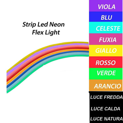 Strip led neon flex striscia curvabile modellabile 600 led decorativa 5 metri varie colorazioni di luce - enzoled