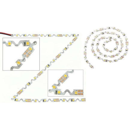 Strip led smd a S curvabile striscia ripiegabile modellabile per formare lettere e curve luce calda 3000k bobina 300 led 12v 5 metri - enzoled