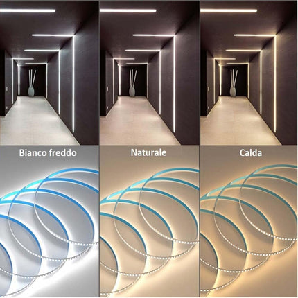 Strip striscia indirizzabile 600 led 61 watt 24v bobina da 5 mt con telecomando regolatore vari effetti luce fredda 6500k naturale 4000k calda 3000k - enzoled