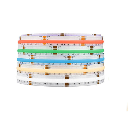 Strip led cob 24v strisci bobina 5 metri 50 watt 1600 lumen illuminazione per soggiorno cucina opne space - enzoled
