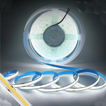 Strip led cob 24v strisci bobina 5 metri 50 watt 1600 lumen illuminazione per soggiorno cucina opne space - enzoled