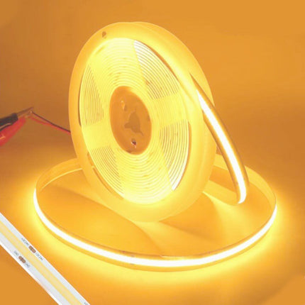 Strip led cob 24v strisci bobina 5 metri 50 watt 1600 lumen illuminazione per soggiorno cucina opne space - enzoled