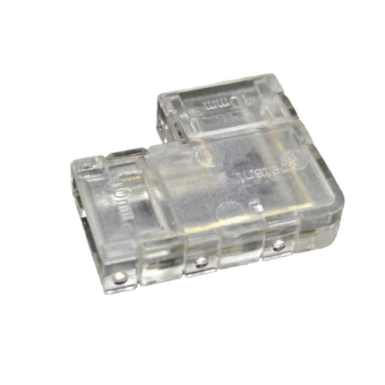 10 Connettori Angolari Trasparenti 2 Pin per Striscia LED Monocolore 10mm – Giunzione a 90° Senza Saldature enzoled